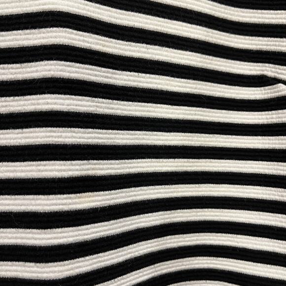 Gap Crop Tank Top Medium Zipper Back Heavyweight Knit Ponte Stripe Black &White - Picture 4 of 11